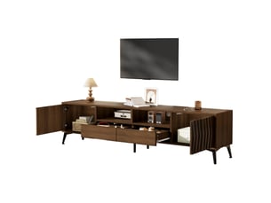 Meuble tv coloris bois foncé 180 cm   