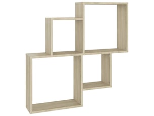 Étagère murale, étagère suspendue cube chêne sonoma 80x15x78,5cm bois d'ingénierie cf42212
