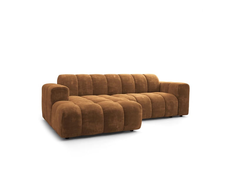  Canapé d'angle tisi, tissu chenille marron clair  - Conforama A