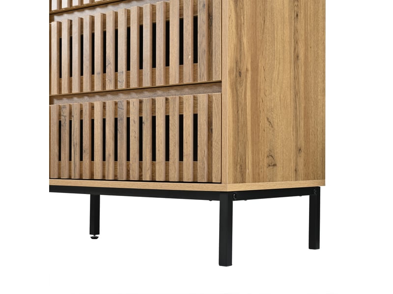  Buffet bas 120x40x81 cm naturel avec 6 tiroirs, étagères réglables Fay Lum - Conforama D