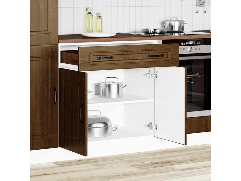  Meuble de rangement, armoire de cuisine kalmar chêne marron bois d'ingénierie shl1429  - Conforama C