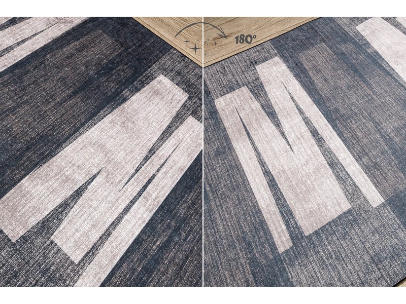 Tapis de couloir antidérapant lotus veneto 60910 rayures, géométriques marron lavable 100 cm 100x840 cm - Conforama C