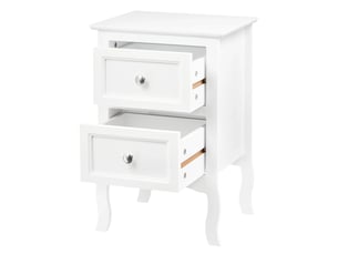 Table de chevet 40 x 60 x 30 cm en mdf avec 2 tiroirs blanc chicfurn