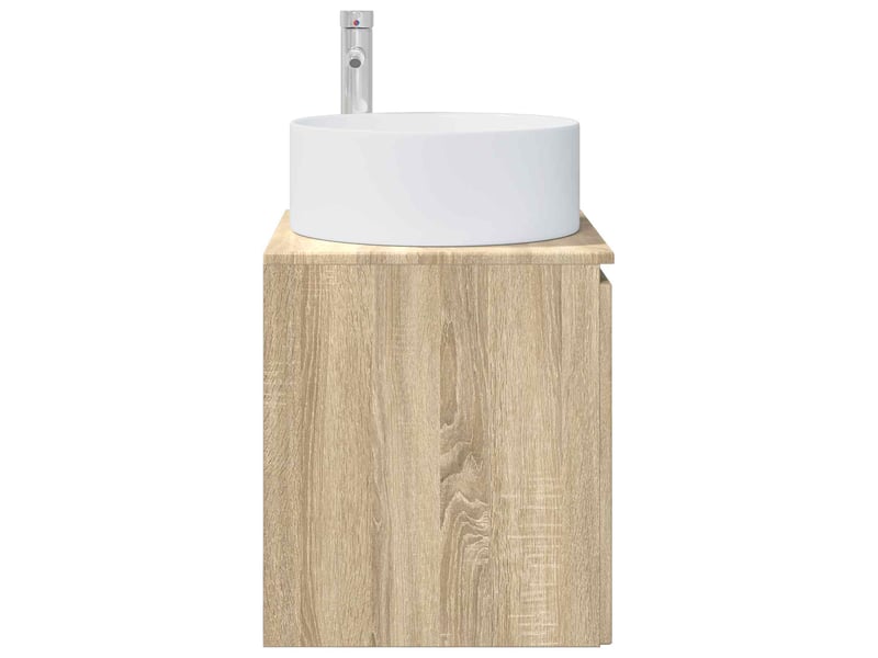 Meuble de lavabo mural, rangement salle de bain chêne sonoma 49.5x44.5x65.5 cm - Conforama D