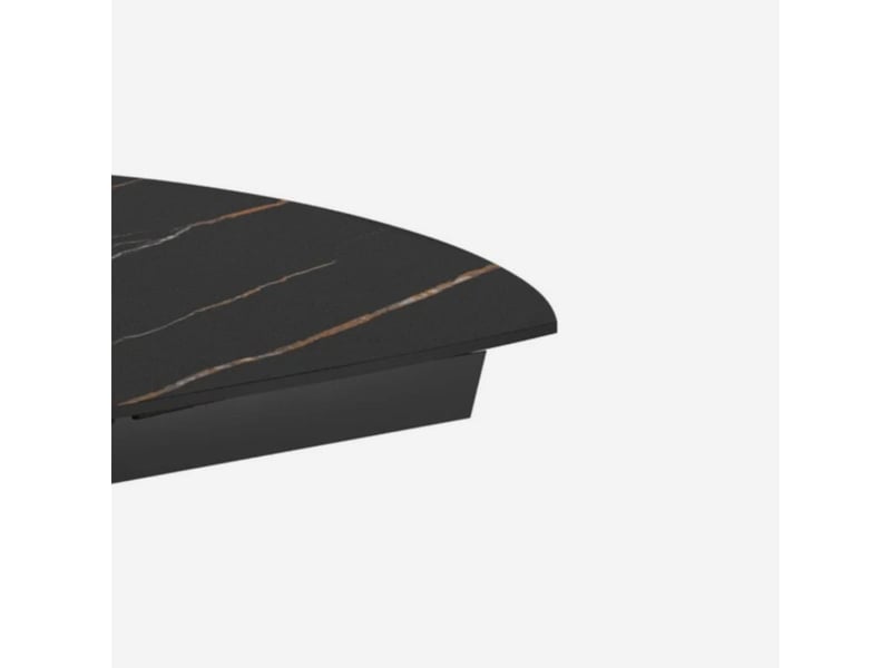  Table extensible en céramique et métal glide - effet marbre noir  - Conforama D