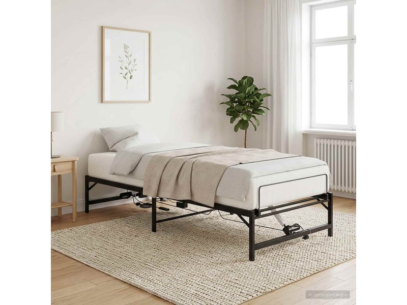 Lit simple- lit adulte - cadre de lit électrique réglable noir 80 x 200 cm acier - Conforama C