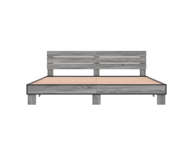  Lit double- lit adulte -  cadre de lit sans matelas sonoma gris 200x200 cm  - Conforama C