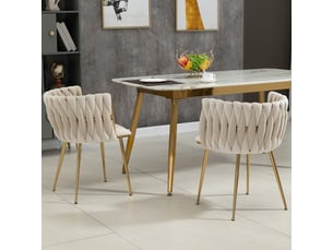 Lot de 2 chaises velours avec pieds dorés assise rembourrée confortable salon bureau