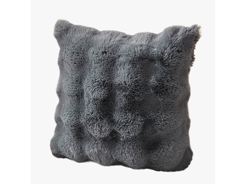  Coussin carré en tissu gris 43x43 cm  - Conforama A