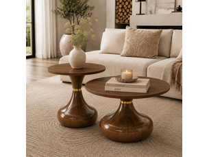 Table basse rond(e) coloris bois foncé EVRYAE  