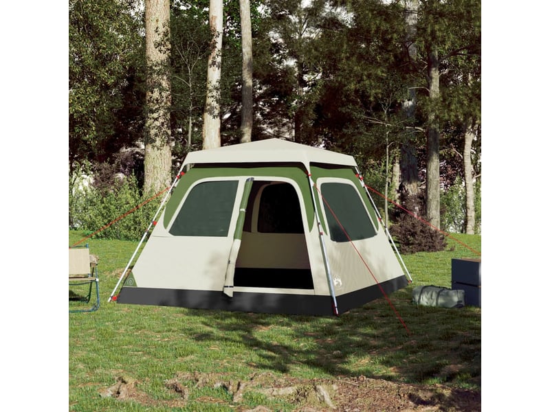 Tente de camping, tente à dôme 4 personnes vert libération rapide shl27832  - Conforama C