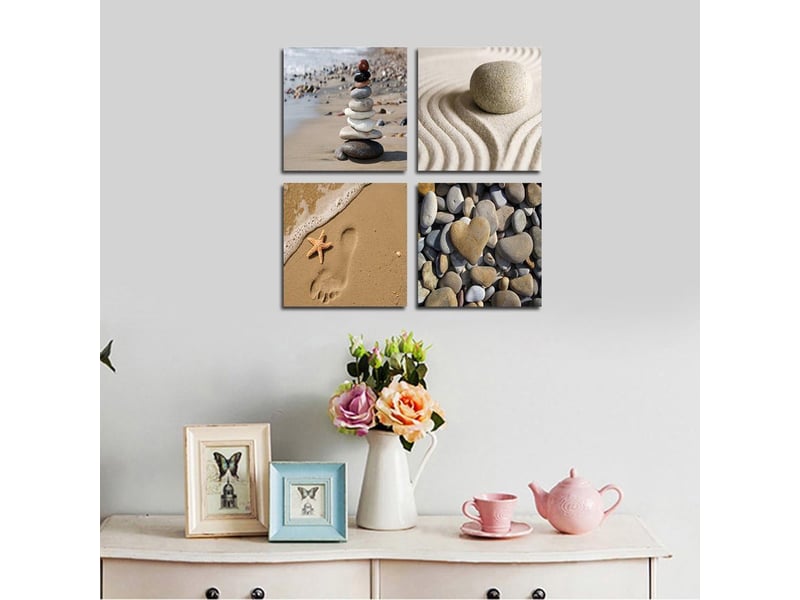  Impression giclée sur toile – 4 panneaux 30x40 cm, art décoratif  - Conforama D