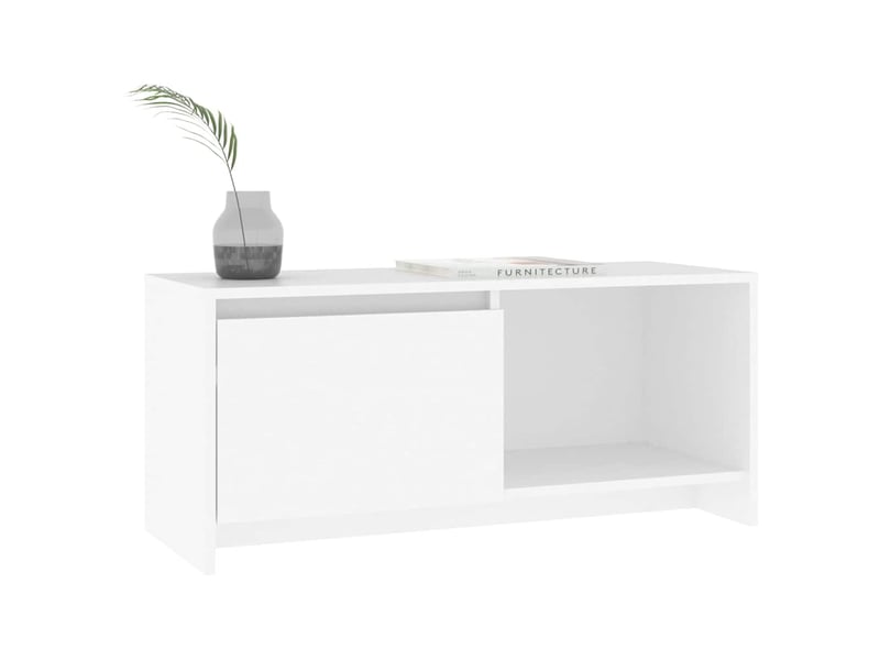  Meuble tv - banc tv - meuble de rangement blanc 90x35x40 cm bois d'ingénierie  - Conforama D