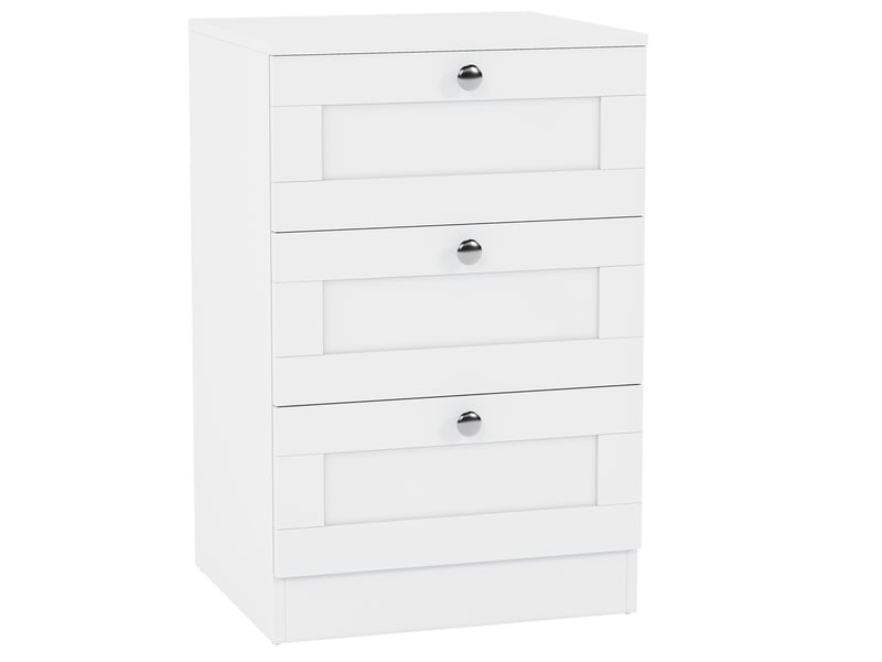  Table de chevet altino 3 tiroirs, commode de nuit, chambre, rangement, 62x40x36cm, blanc 3332175 - Conforama A