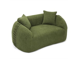 Canapé droit compressé fixe 2 places Tissu vert