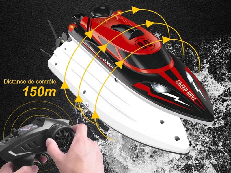 Bateau télécommandé - 2,4ghz - rouge GTK139 - Conforama B