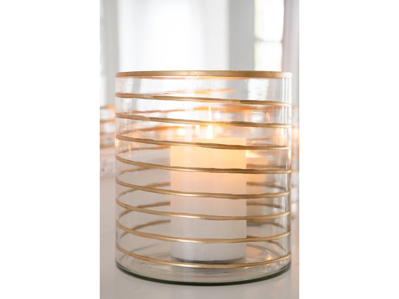  Photophore design en verre dario 25cm transparent  - Conforama D