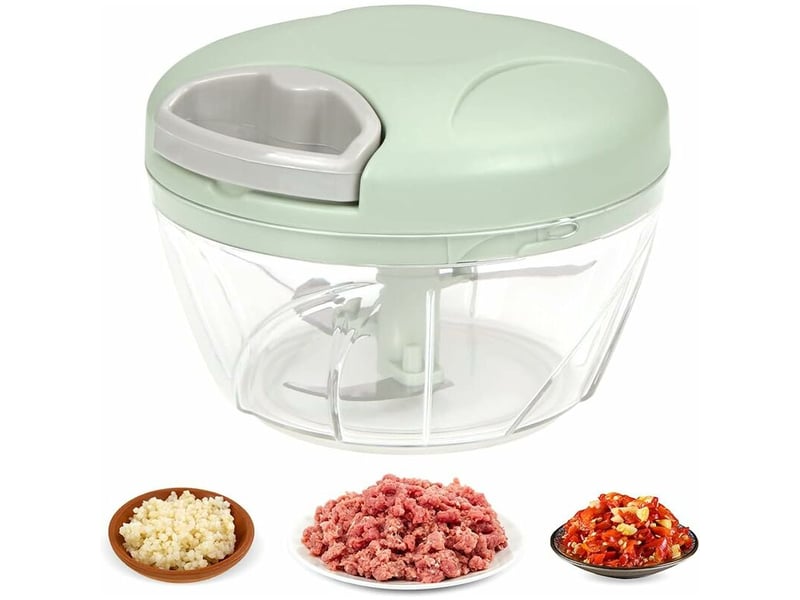 1 hachoir manuel vert, hachoir à oignon, coupe-oignon, lames en acier inoxydable, hachoir à oignon manuel facile à nettoyer pour légumes, fruits et sa  - Conforama A