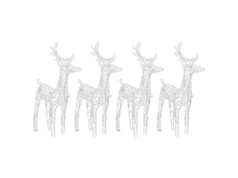  Rennes de noël 4 pcs 160 led blanc froid acrylique  - Conforama C
