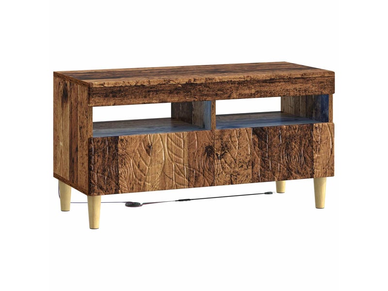 Ensemble de 3 meubles tv - banc tv - meuble de rangement led delft bois ancien - Conforama E