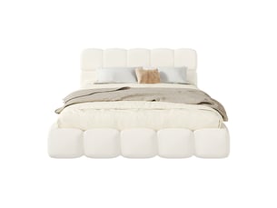 Lit coffre 200x200 cm <strong>BGSRYAO</strong>  <strong></strong> coloris blanc
