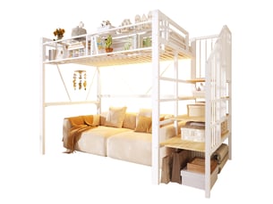 Lit mezzanine 90x200 cm <strong></strong> <strong></strong> coloris blanc