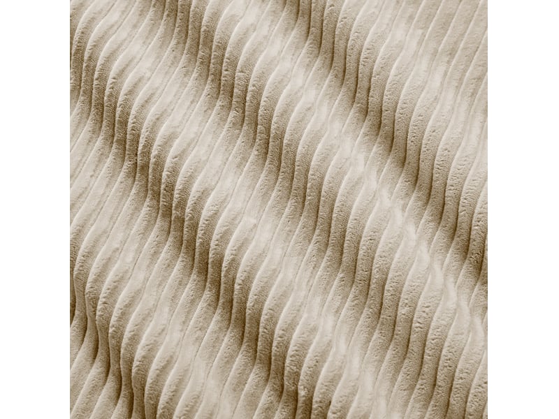 Canapé modulaire en u 298x178x70 cm sans montage, structure sans cadre, velours côtelé, beige - Conforama D
