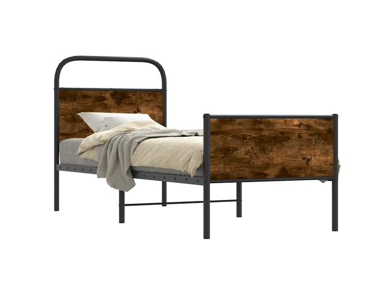  Lit simple- lit adulte -  cadre de lit sans matelas 80x200cm chêne sonoma bois ingénierie  - Conforama A