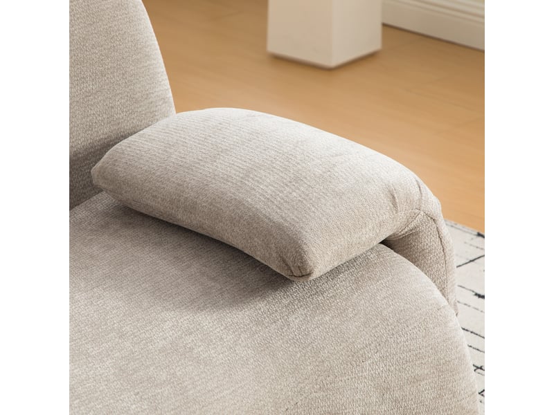  Canapé modulable en tissu chenille gris avec rangement intégré, design contemporain pour salon moderne  - Conforama D