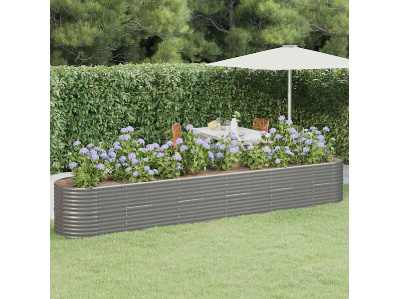  Jardinière - lit surélevé de jardin acier galvanisé 440x80x68 cm gris  - Conforama B