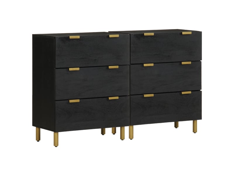  Buffets 2 pcs - bahut - meuble de rangement noir 60x33x75 cm bois d'ingénierie  - Conforama B