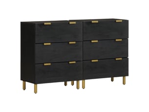 Buffets 2 pcs - bahut - meuble de rangement noir 60x33x75 cm bois d'ingénierie