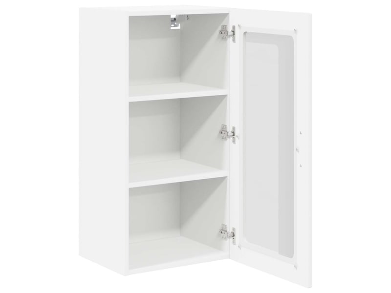 Meuble mural de cuisine, cabinet en verre mural blanc 40x31x80cm shl3727 - Conforama E