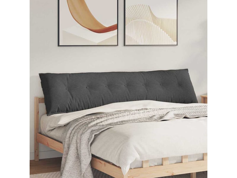 Coussin de dos, coussin de dossier gris foncé 200 x 50 cm tissu en velours côtelé cf54713 - Conforama B