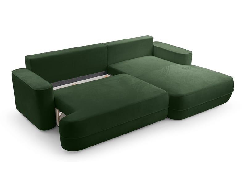  Canapé d’angle avec fonction lit peoni 267 cm vert élégant d Peoni - Conforama E