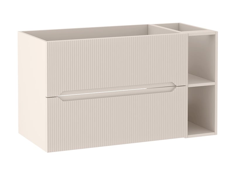  Meuble sous vasque suspendu avec étagère 2t novo l.100 cm cachemire mat  - Conforama A