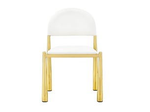 Chaise repas 80 cm 2 chaises assise rembourrée style moderne dossier semi-rond revêtement en cuir pu pieds en métal élégant robuste