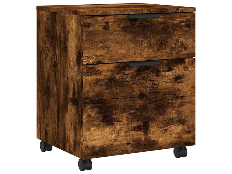  Caisson de bureau, classeur mobile avec roues chêne fumé 45x38x54 cm bois  - Conforama A