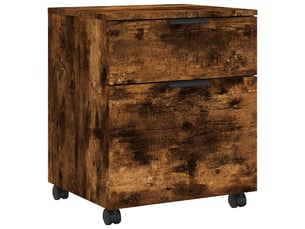 Caisson de bureau, classeur mobile avec roues chêne fumé 45x38x54 cm bois