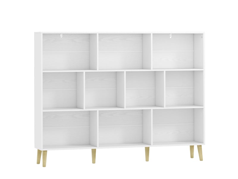  Bibliothèque à 10 cubes, 3 niveaux, 140 x 24 x 107 cm, blanche  - Conforama A