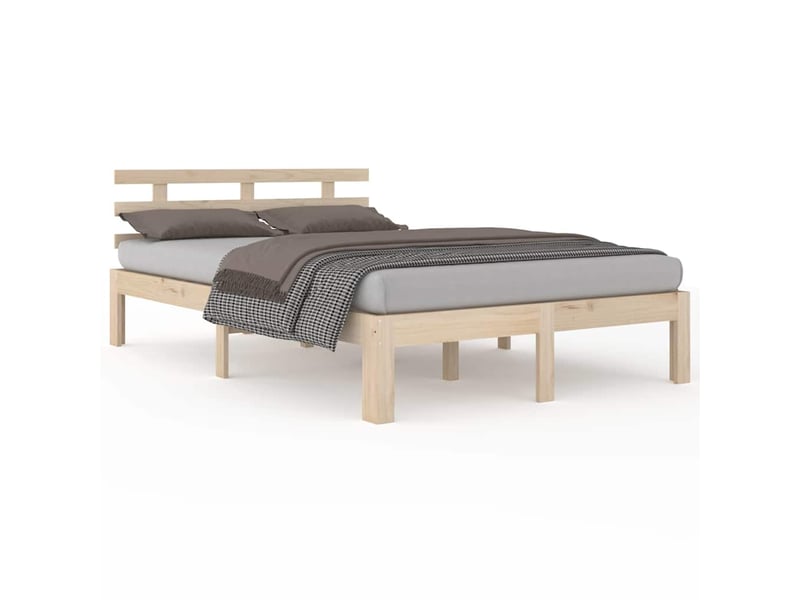  Lit double- lit adulte -  cadre de lit sans matelas bois massif 150x200 cm  - Conforama A