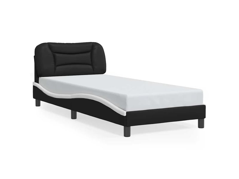  Lit simple- lit adulte -  cadre de lit avec led sans matelas hvar noir et blanc 80x200 cm  - Conforama D