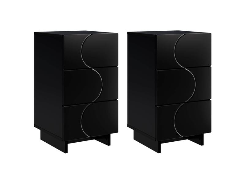 Table de chevet - cabinet de chevet - table de nuit 2 pièces noir 33,5 x 34,5 x 60 cm - Conforama A