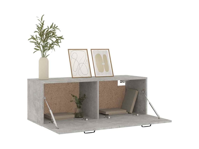  Armoire murale salon gris béton 100x36,5x35cm bois d'ingénierie shl4118  - Conforama D
