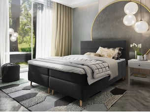 Lit avec rangement 160x200 cm <strong>MASSENO</strong> <strong></strong> coloris gris