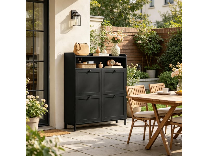 Meuble à chaussures modèle slim, armoire étroite élégante, rangement salon pratique 1 pièce - Conforama D