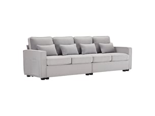 Canapé droit fixe REDOM 4 places Tissu gris