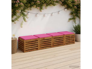 Lot de 4 coussins de siège, coussins d'assise soest 100 % polyester rose cf60479