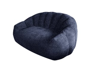 Canapé poire 140x98x61cm, grand format, forme patte d'ours, assise confortable, confort, flanelle souple, mousse, bleu