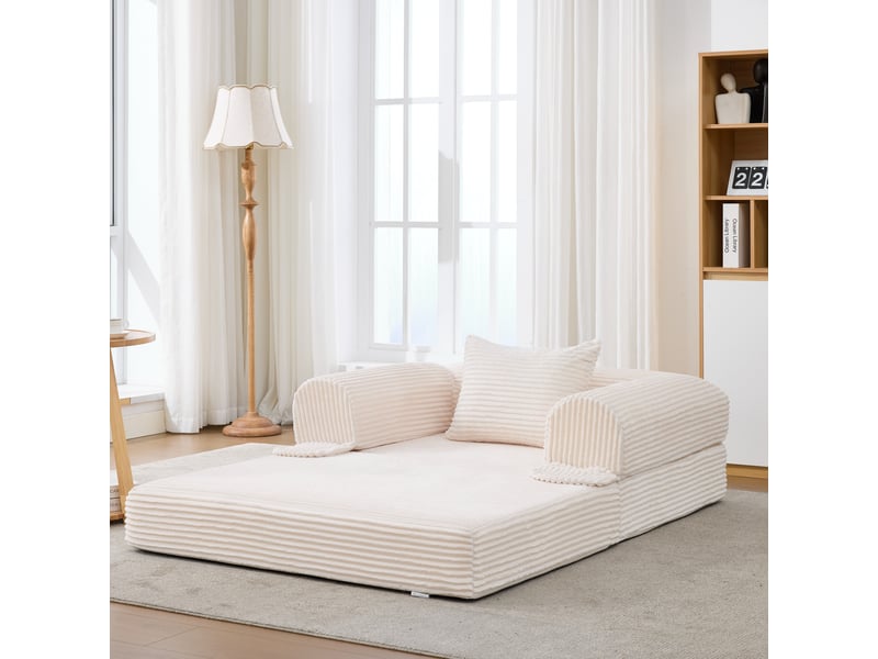  Canapé convertible, canapé-lit : en velours tricoté, pour salon, 1 place, pour appartement  - Conforama E